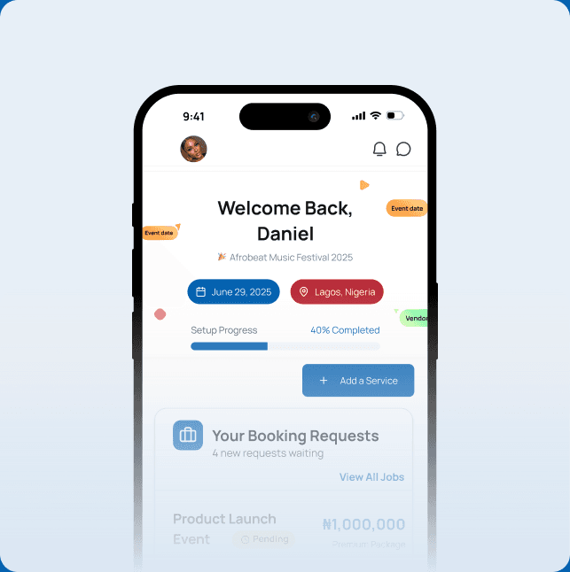 Event Creators app screen